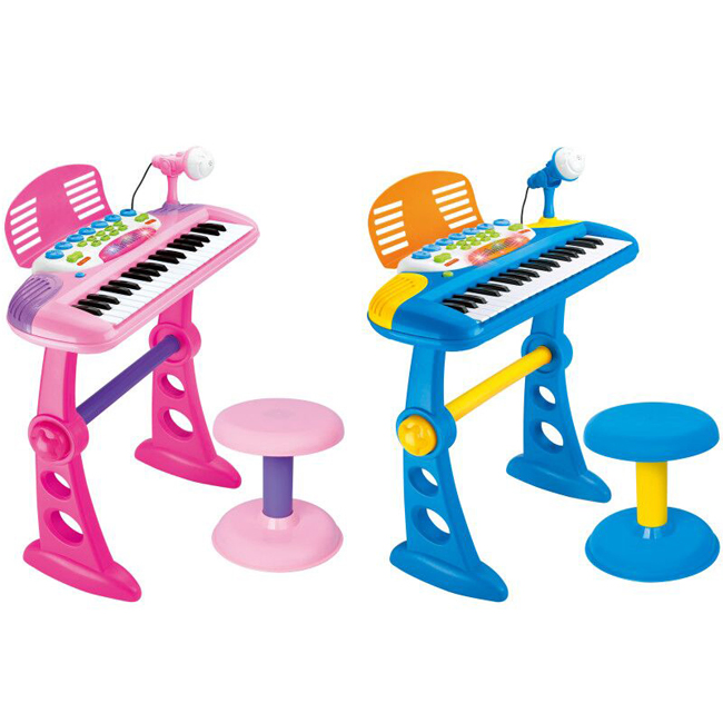 Children 37-Key Multifunctional Piano Toys Microphone Electronic Organ Educational Musical Instrument Toys with Chair MP3 Line Musical Instruments Toy