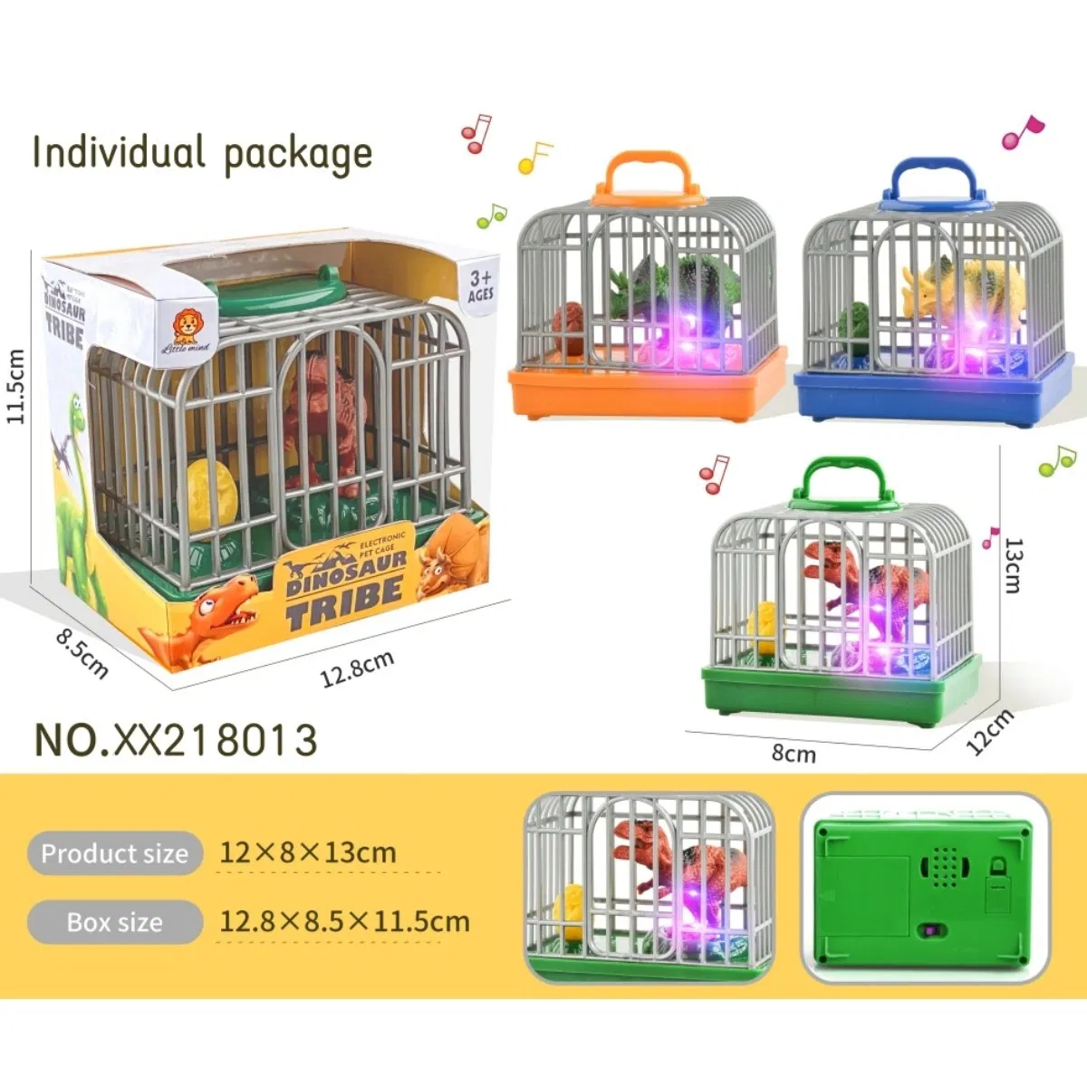 Cute Dianosaur Panda Play House Toys Pretend Pet Toy Cage Voice Control with Sound