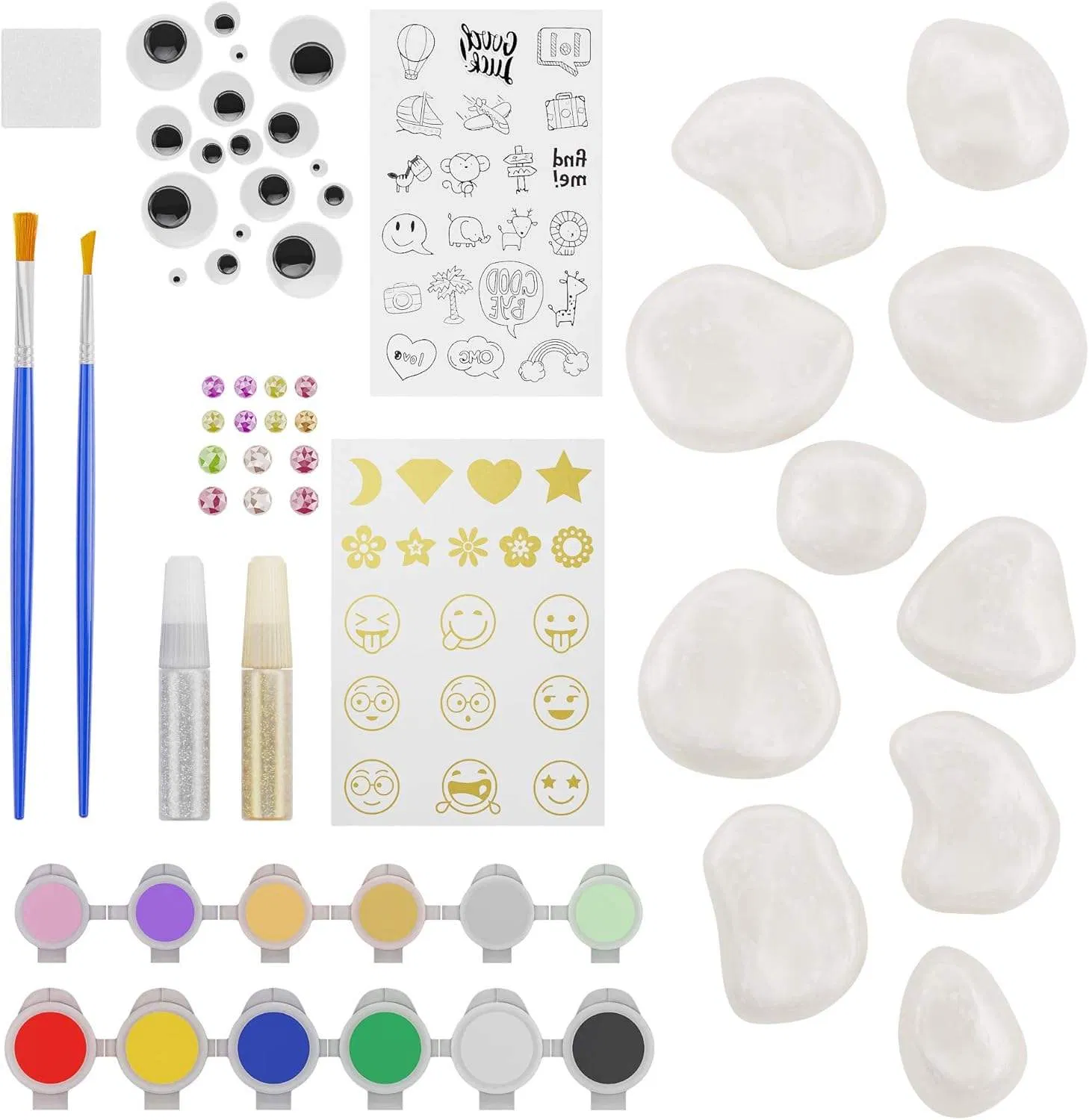 DIY Nature Stone Foil Art and Craft Drawing Toy Set Model Coloring Toys Rock Painting Kit-Educational Toysno Reviews Yet