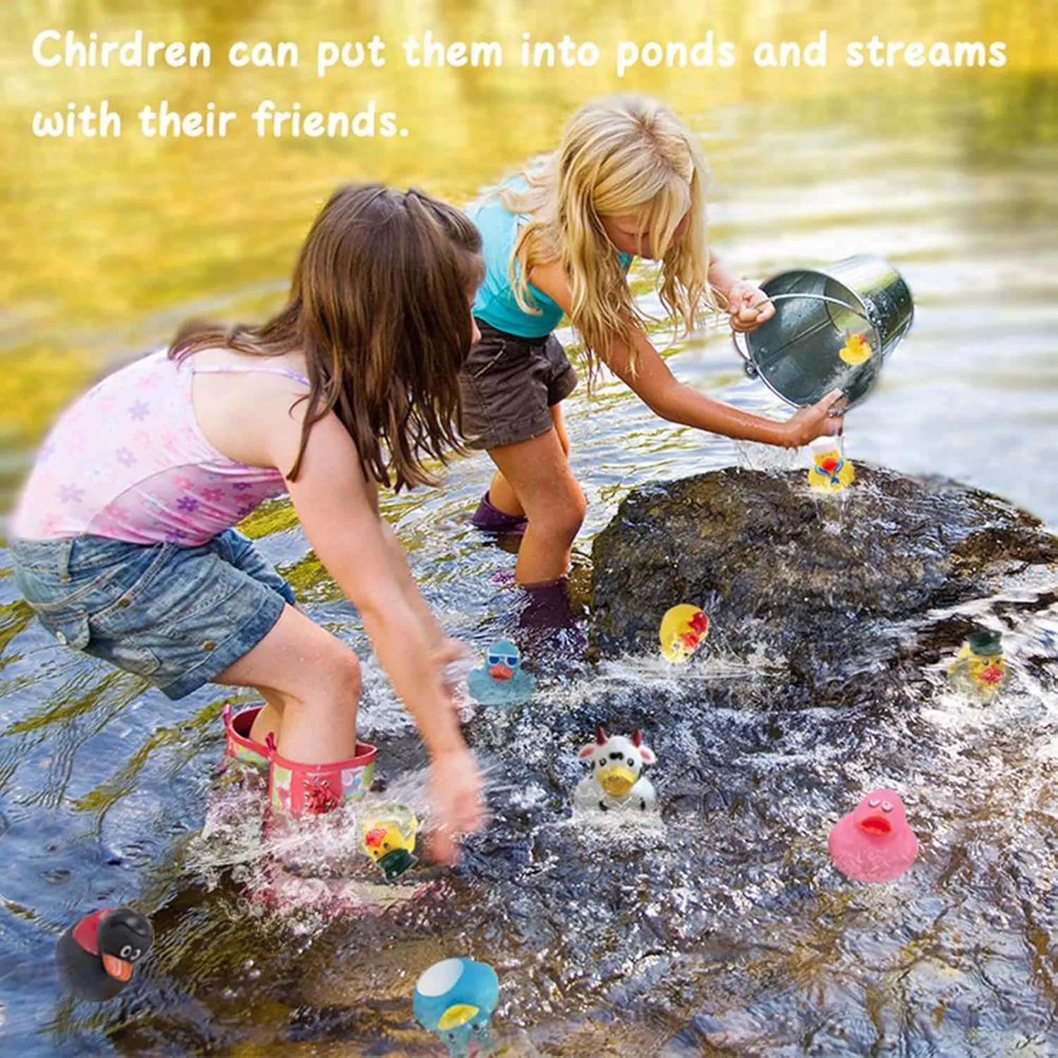 Rubber Ducks, Random Assortment Ducks Bulk with Mesh Carry Bag, Mini Rubber Duckies for Baby Bath Toys, Kids Toddler Summer Pool Toys Birthday Gifts Party Favor