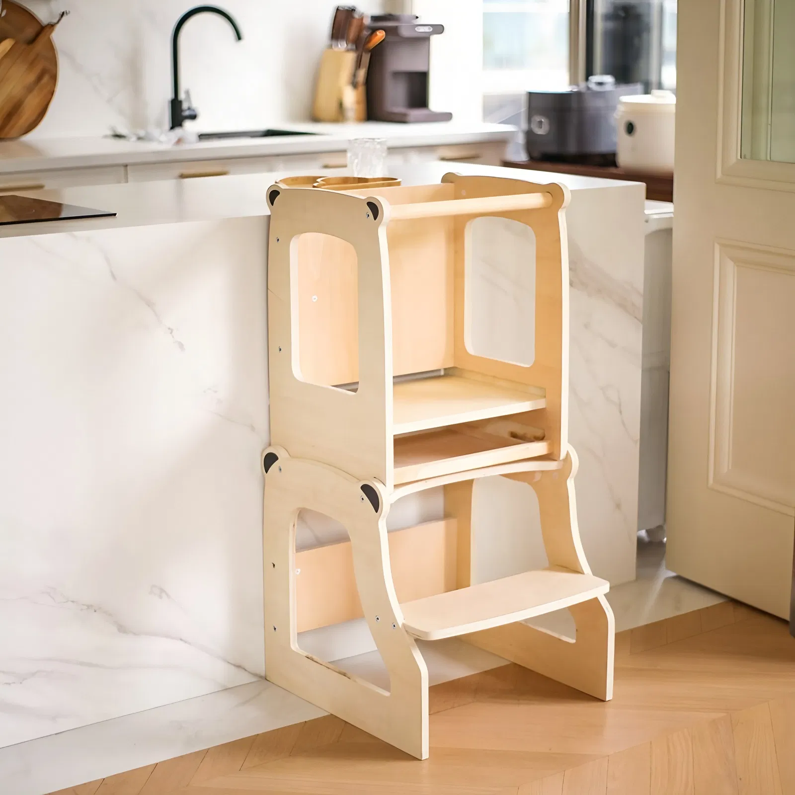 Montessori Wooden Toddler Kitchen Helper Plastic Foldable Table Learning Tower