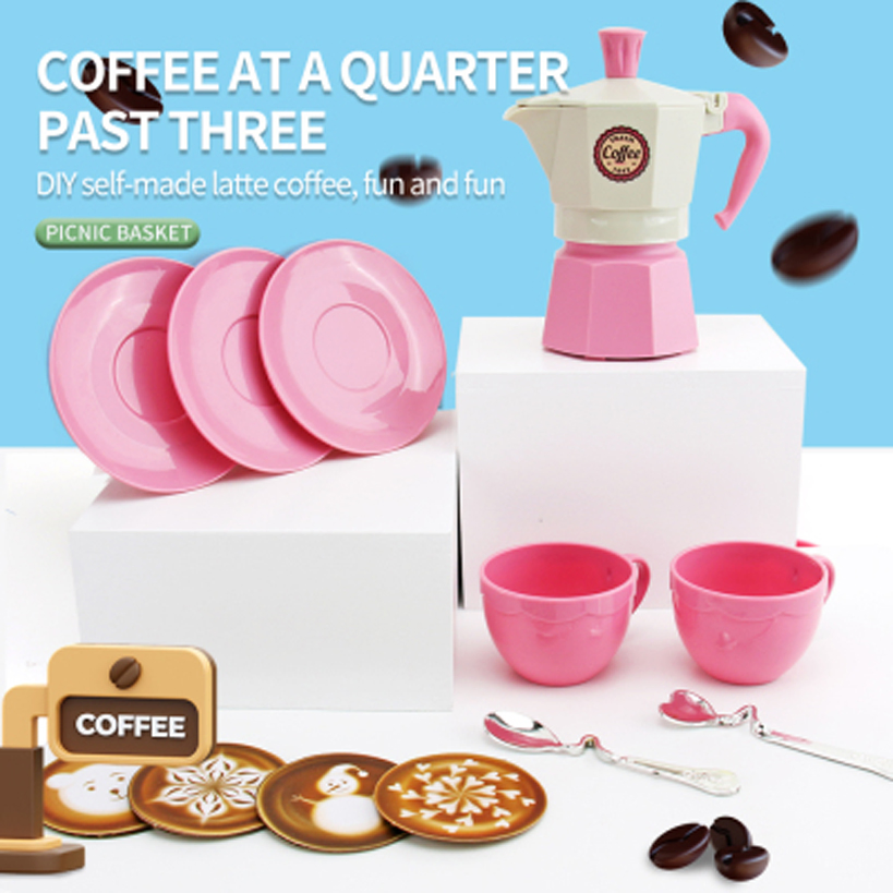 Pretend Play Toy Kitchen Set Kids Portable Pretend Picnic Basket Toy