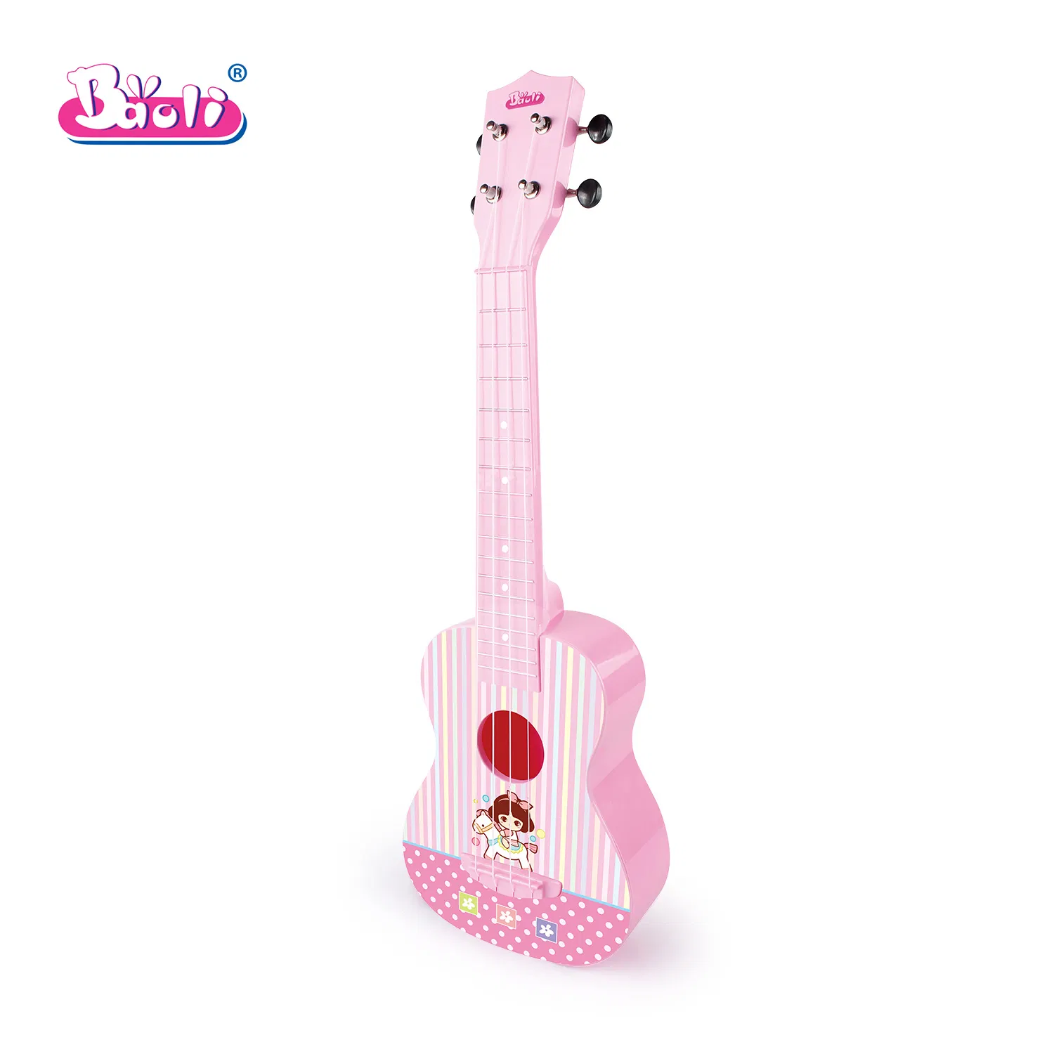 Baoli Hot Sale Ukulele Guitar Plastic Baby Instrument Musical Educational Toy