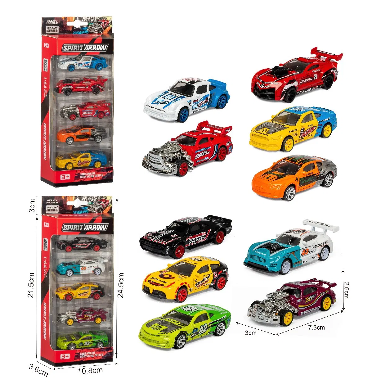 1: 64 Classic Simulation Metal Vehicle Wheels Toys Racing Cars Model Set Toy for Kids